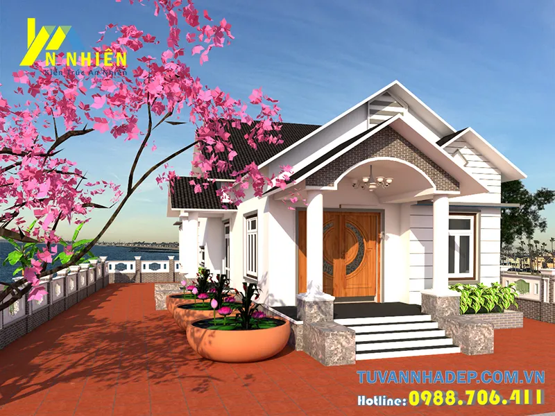 nhà cấp 4 mái thái hoàn thiện xây dựng 400 triệu