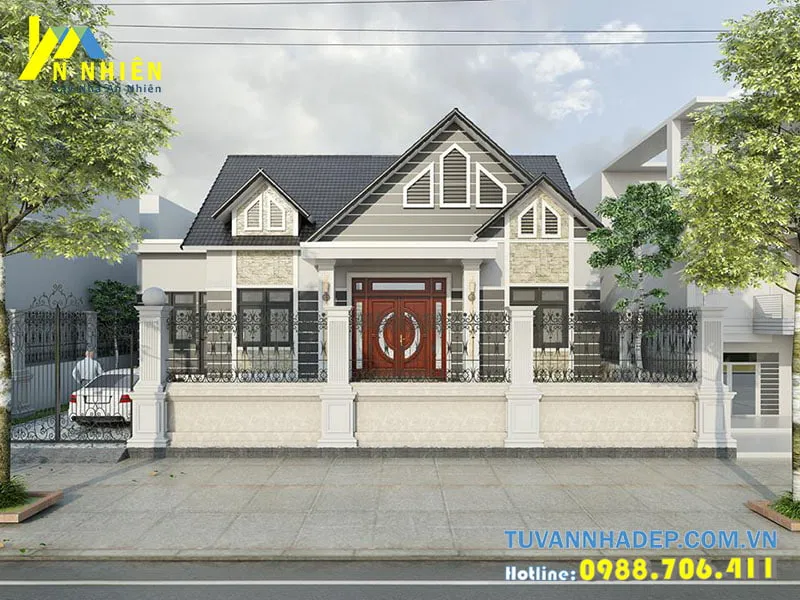 mẫu nhà cấp 4 chi phí hoàn thiện 450 triệu