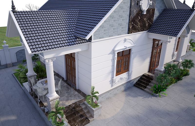 cận cảnh nhà ống 1 tầng mái thái