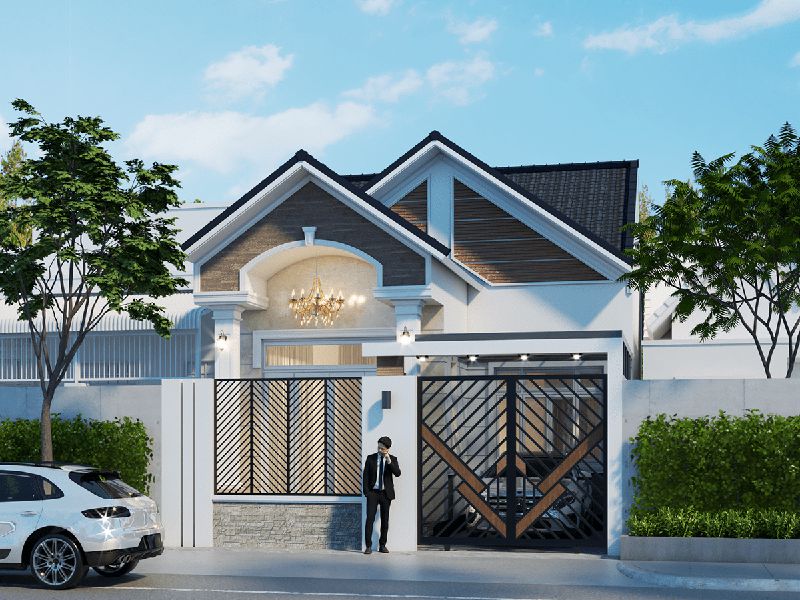 hình ảnh nhà ống 1 tầng mái thái