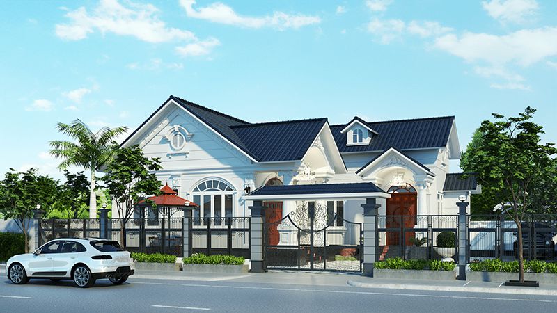 hình ảnh biệt thự 1 tầng mái thái