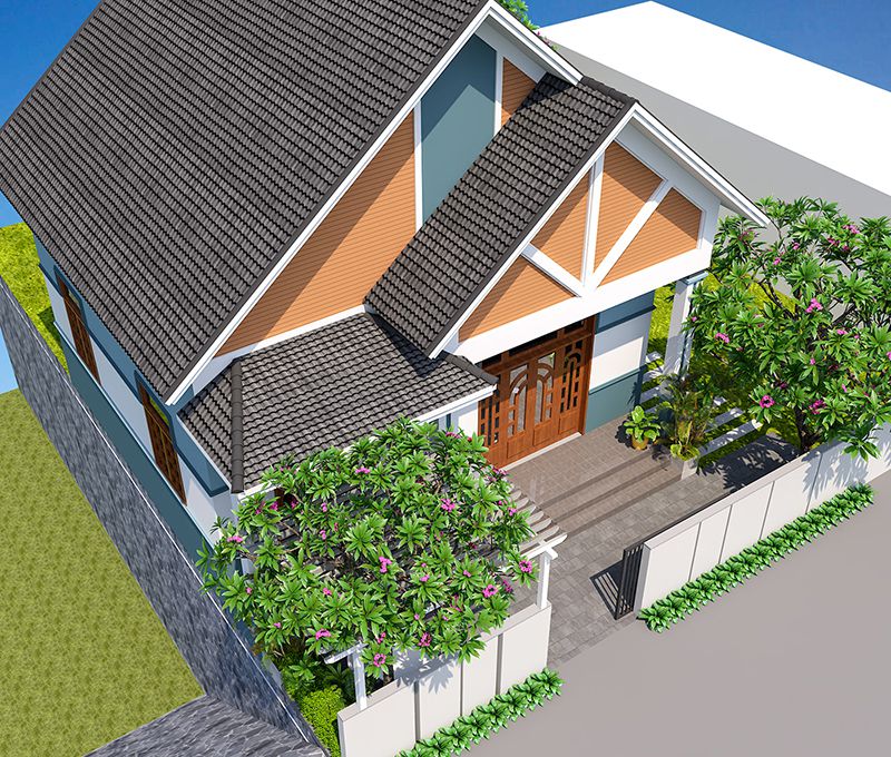 nhà cấp 4 mái thái