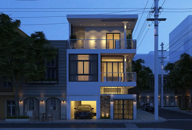 Mẫu nhà phố mặt tiền 8m