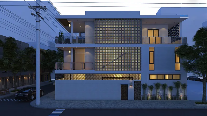 Mẫu nhà phố mặt tiền 8m