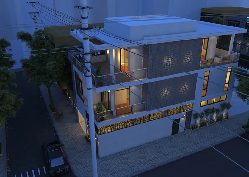 Mẫu nhà phố mặt tiền 8m