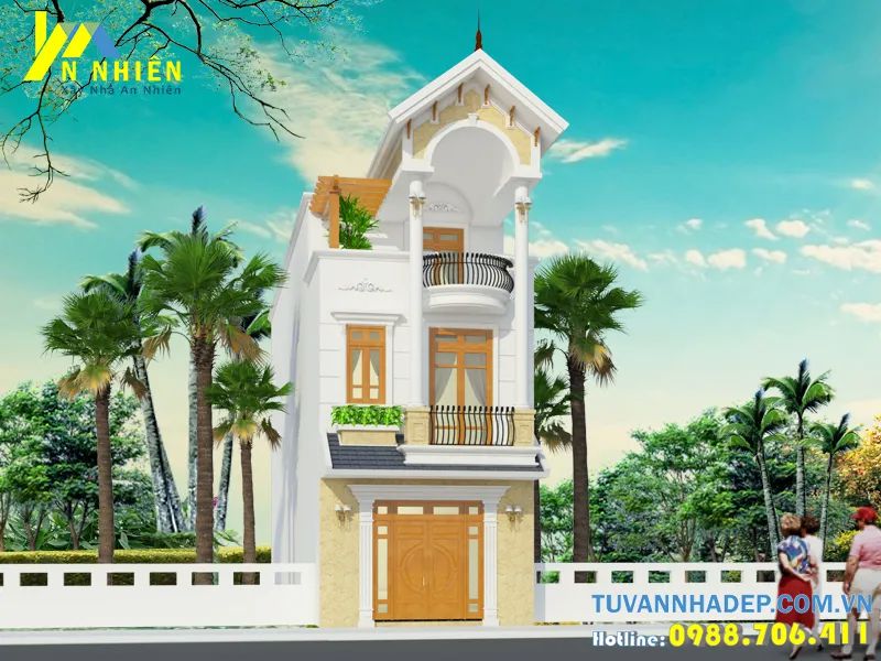 hình ảnh nhà ống 3 tầng mái thái