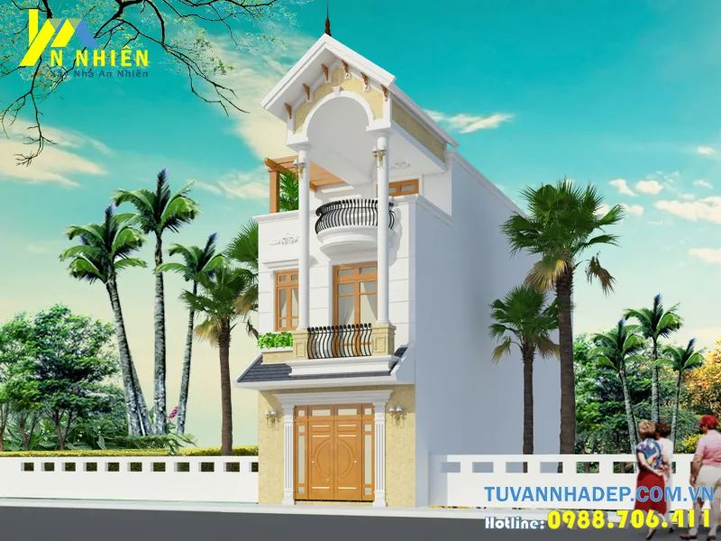 góc nghiêng nhà phố 3 tầng mái thái