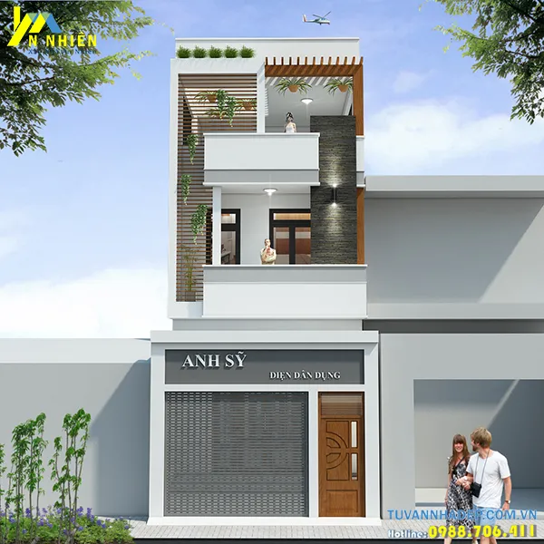 Nhà ống lệch tầng 110m2 kết hợp kinh doanh