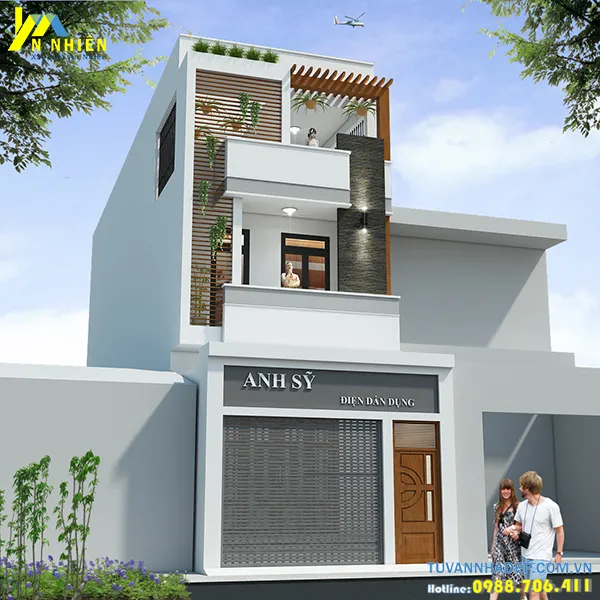 Nhà ống lệch tầng 110m2 đẹp