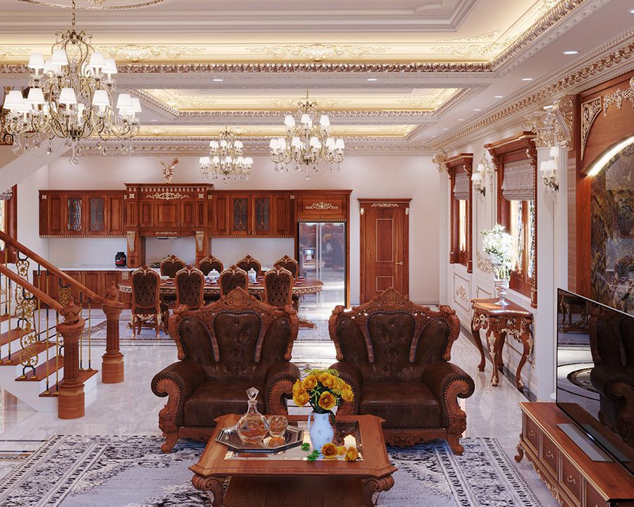 phòng khách cổ điển