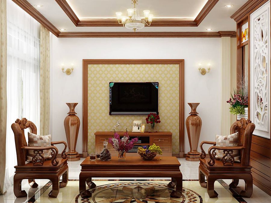 không gian phòng khách cổ điển