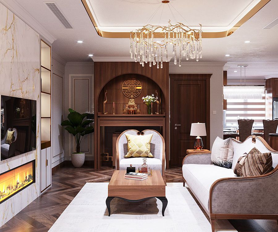 không gian phòng khách xa hoa