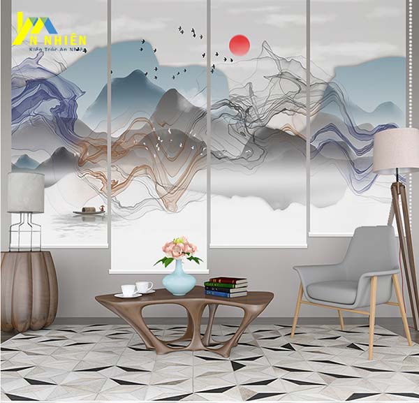 mẫu rèm cuốn tranh đẹp