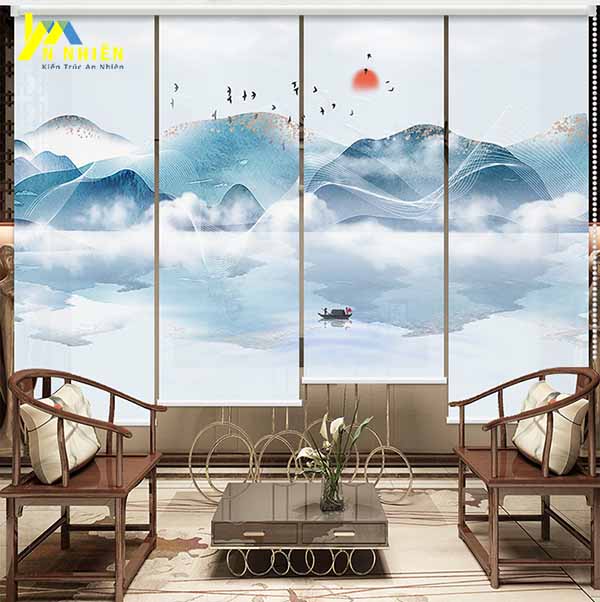 hình ảnh rèm cuốn tranh trang trí đẹp