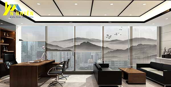 mẫu rèm cuốn tranh cho văn phòng