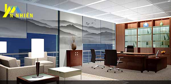 mẫu rèm cuốn tranh hình sơn thủy