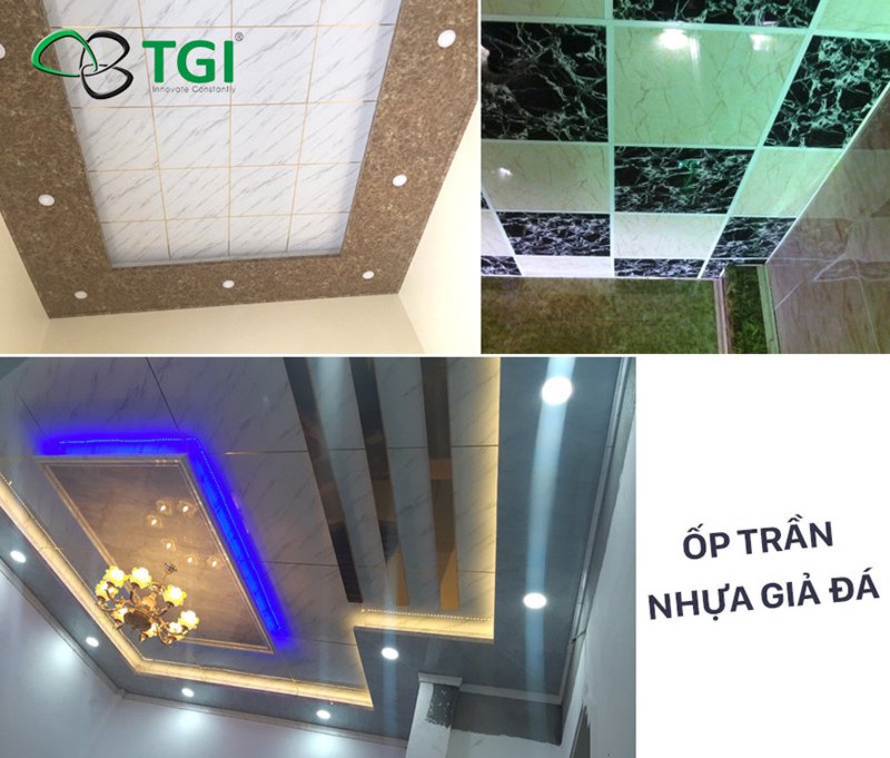 ốp trần nhựa giả đá