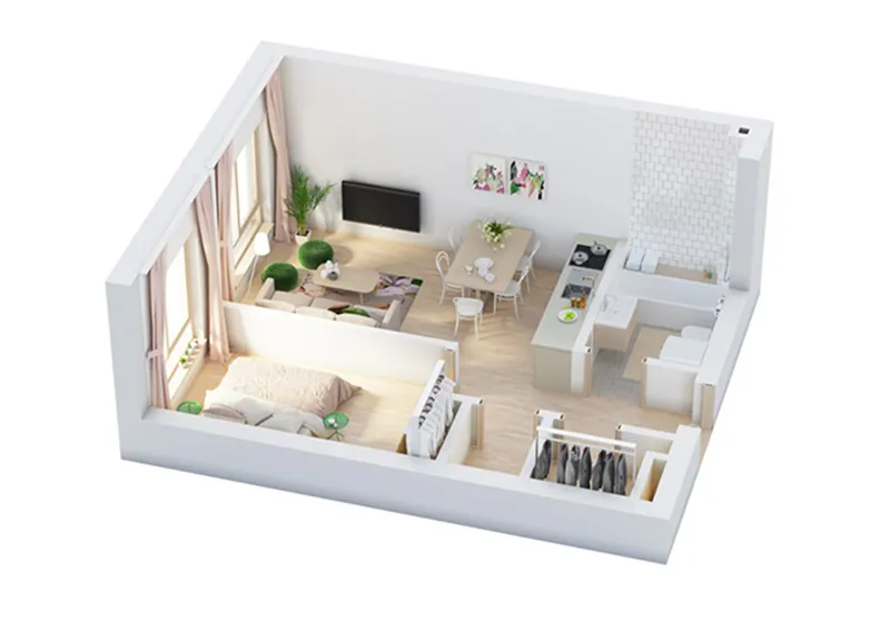 Ý tưởng thiết kế nội thất căn hộ 1 phòng ngủ