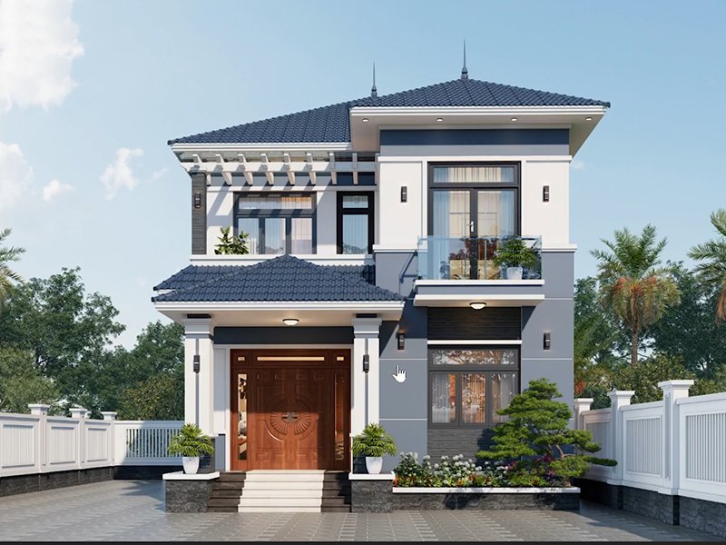 thiết kế biệt thự 2 tầng 4 phòng ngủ