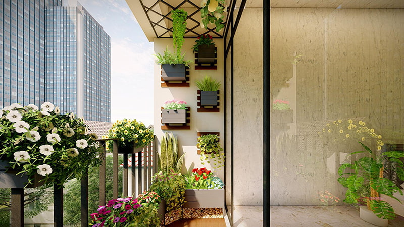 Chung cư 100m2 tràn ngập ánh sáng nhờ ban công mở rộng