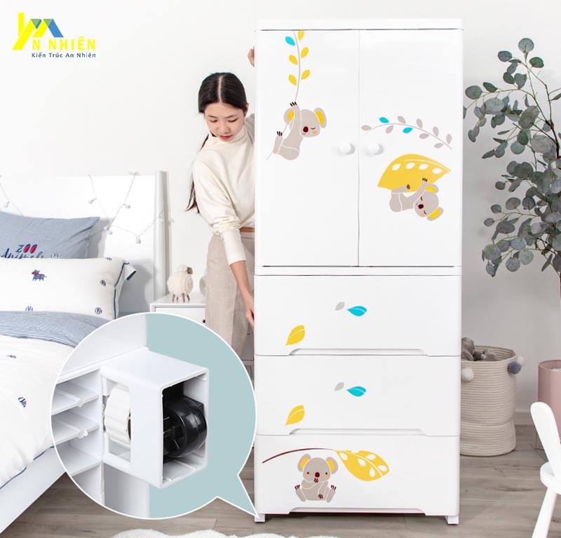 chân tủ có thể di chuyển dễ dàng