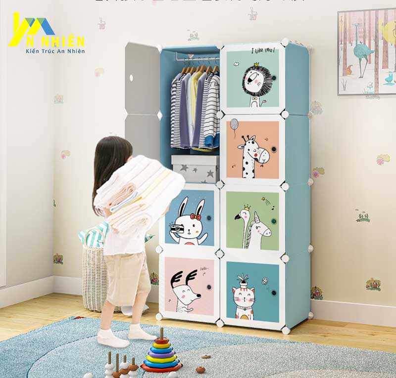 tủ nhựa nhiều ngăn cho bé gái
