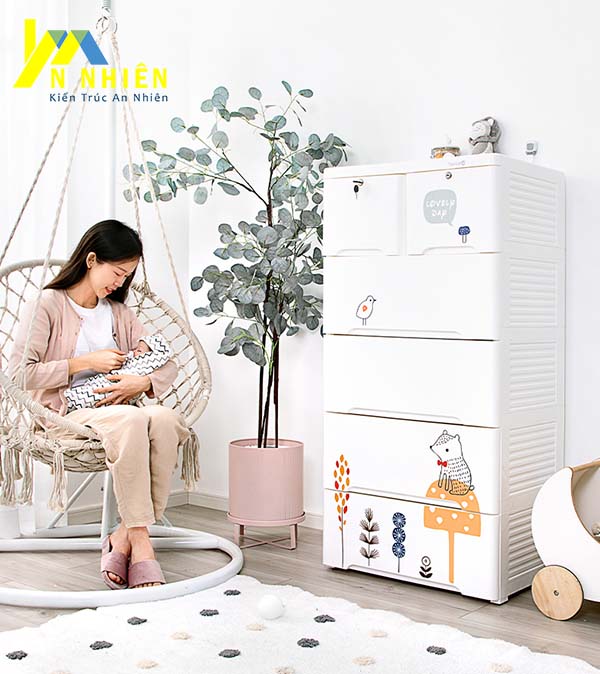 mẫu tủ đài loan đẹp cho gia đình có trẻ nhỏ