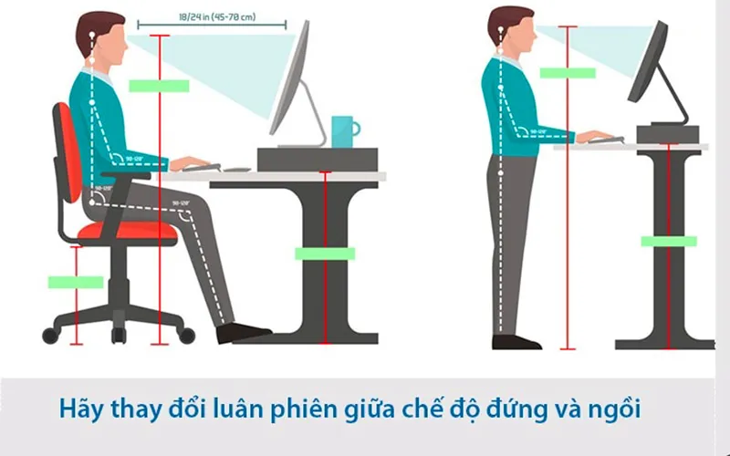 hướng dẫn đứng làm việc đúng cách